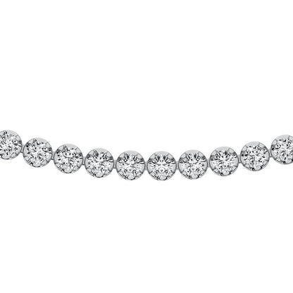 10K White Gold 3 3/8 Ct.Tw. Diamond Tennis Necklace (13 inches + 3 inches extender chain)