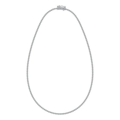 14K White Gold 4 1/10 Ct.Tw. Diamond Tennis Necklace (13 inches + 3 inches extender chain)