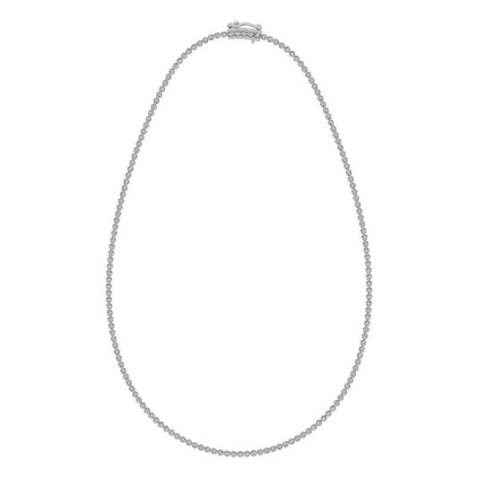 14K White Gold 5 5/8 Ct.Tw. Diamond Tennis Necklace (13 inches + 3 inches extender chain)