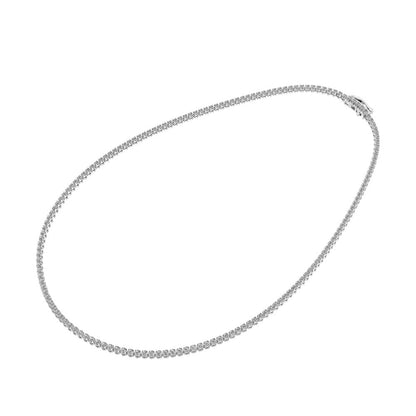 14K White Gold 5 5/8 Ct.Tw. Diamond Tennis Necklace (13 inches + 3 inches extender chain)