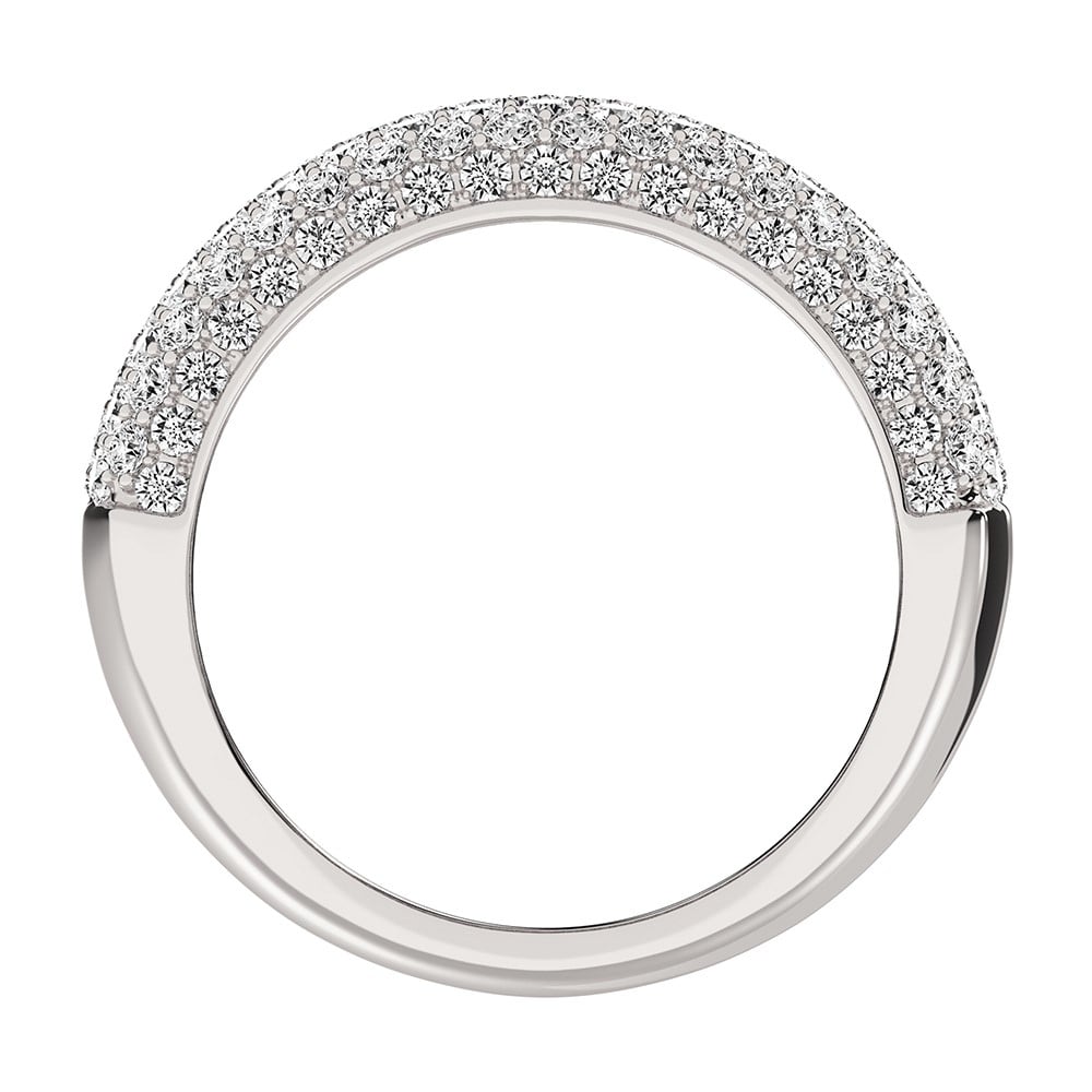 14K White Gold 3/4 Ct.Tw. Diamond Pave Set Fashion Band