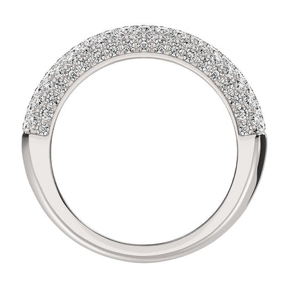14K White Gold 3/4 Ct.Tw. Diamond Pave Set Fashion Band