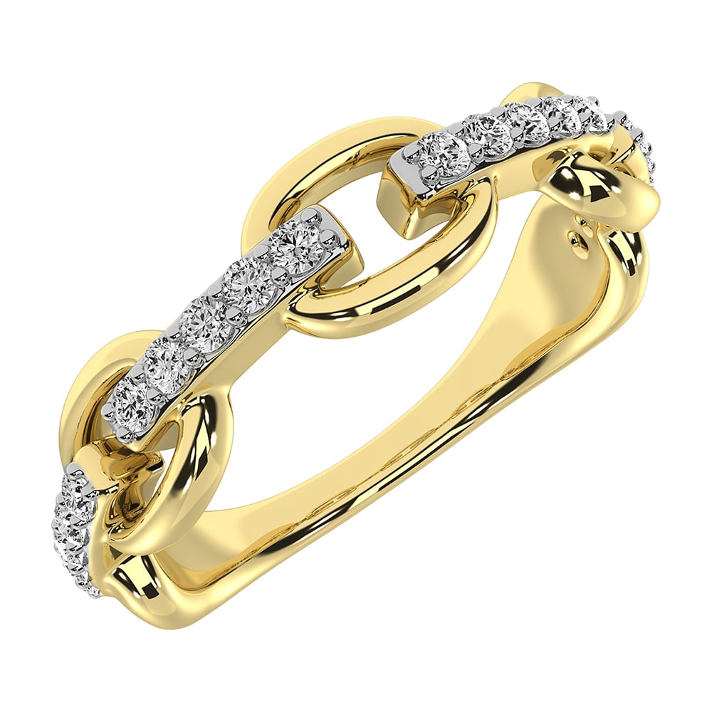 10K Yellow Gold 1/5 Ct.Tw. Diamond Fashion Ring