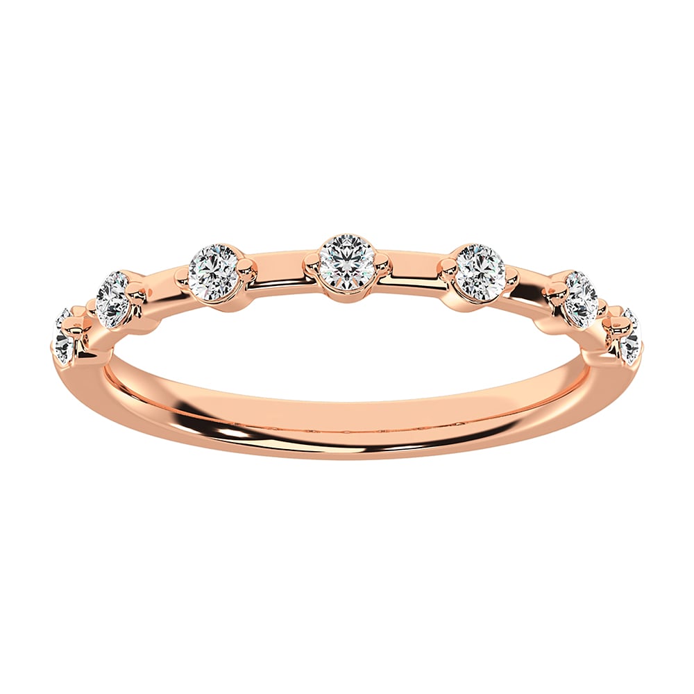10K Rose Gold 1/10 Ct.Tw. Diamond Stack Bands