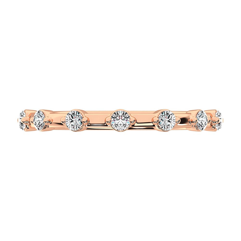 14K Rose Gold 1/10 Ct.Tw. Diamond Stack Bands
