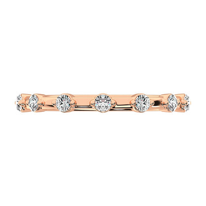 14K Rose Gold 1/10 Ct.Tw. Diamond Stack Bands
