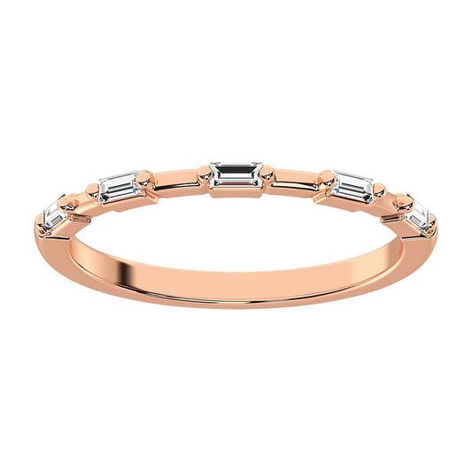14K Rose Gold 1/10 Ct.Tw. Diamond Baguette Stack Bands