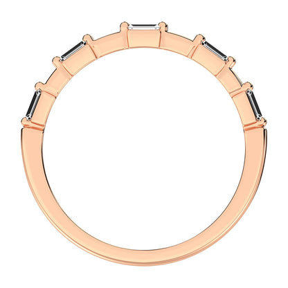 14K Rose Gold 1/10 Ct.Tw. Diamond Baguette Stack Bands