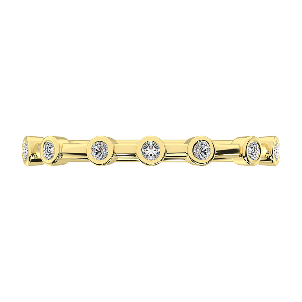 14K Yellow Gold 1/10 Ct.Tw. Diamond Stack Bands