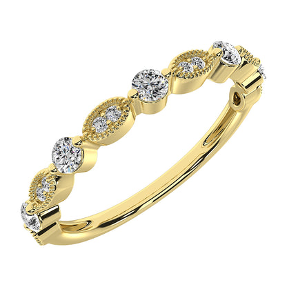 14K Yellow Gold 1/5 Ct.Tw. Diamond Stack Bands