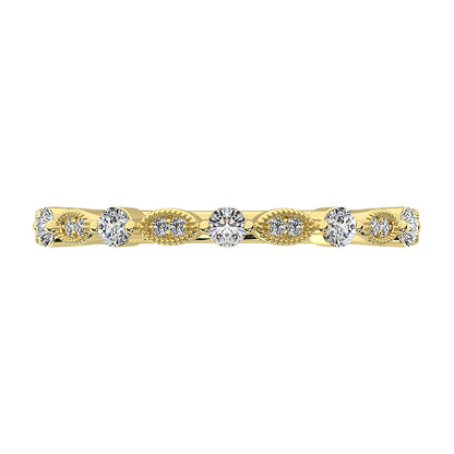 14K Yellow Gold 1/5 Ct.Tw. Diamond Stack Bands