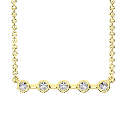 10K Yellow Gold 1/5 Ct.Tw. Diamond Fashion Necklace