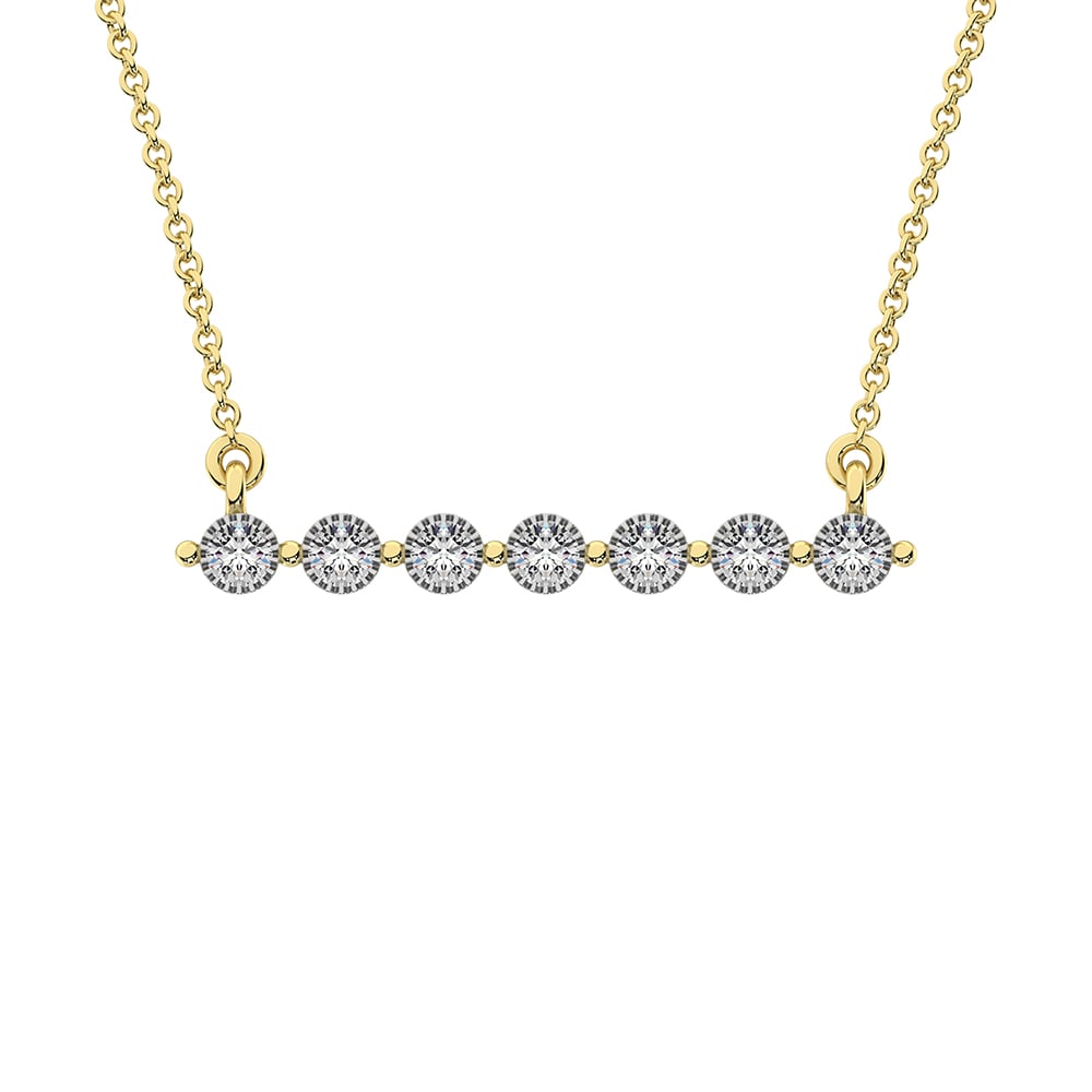 10K Yellow Gold 1/5 Ct.Tw. Diamond Fashion Necklace