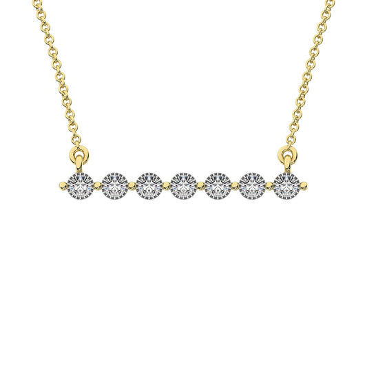 10K Yellow Gold 1/5 Ct.Tw. Diamond Fashion Necklace