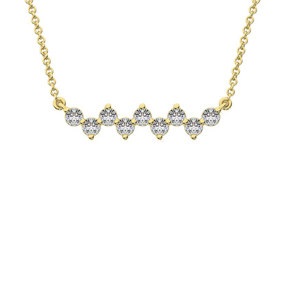 10K Yellow Gold 1/4 Ct.Tw. Diamond Round Fashion Necklace