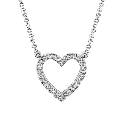 14K White Gold Diamond 1 Ct.Tw. Heart Necklace