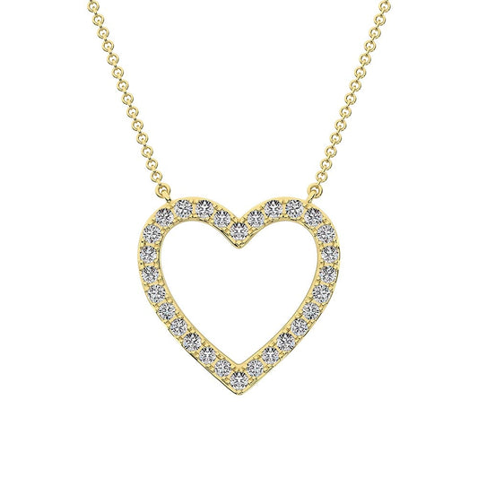 14K Yellow Gold Diamond 1 Ct.Tw. Heart Necklace