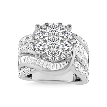 Diamond 4 Ct.Tw. Cluster Engagement Ring in 10K White Gold