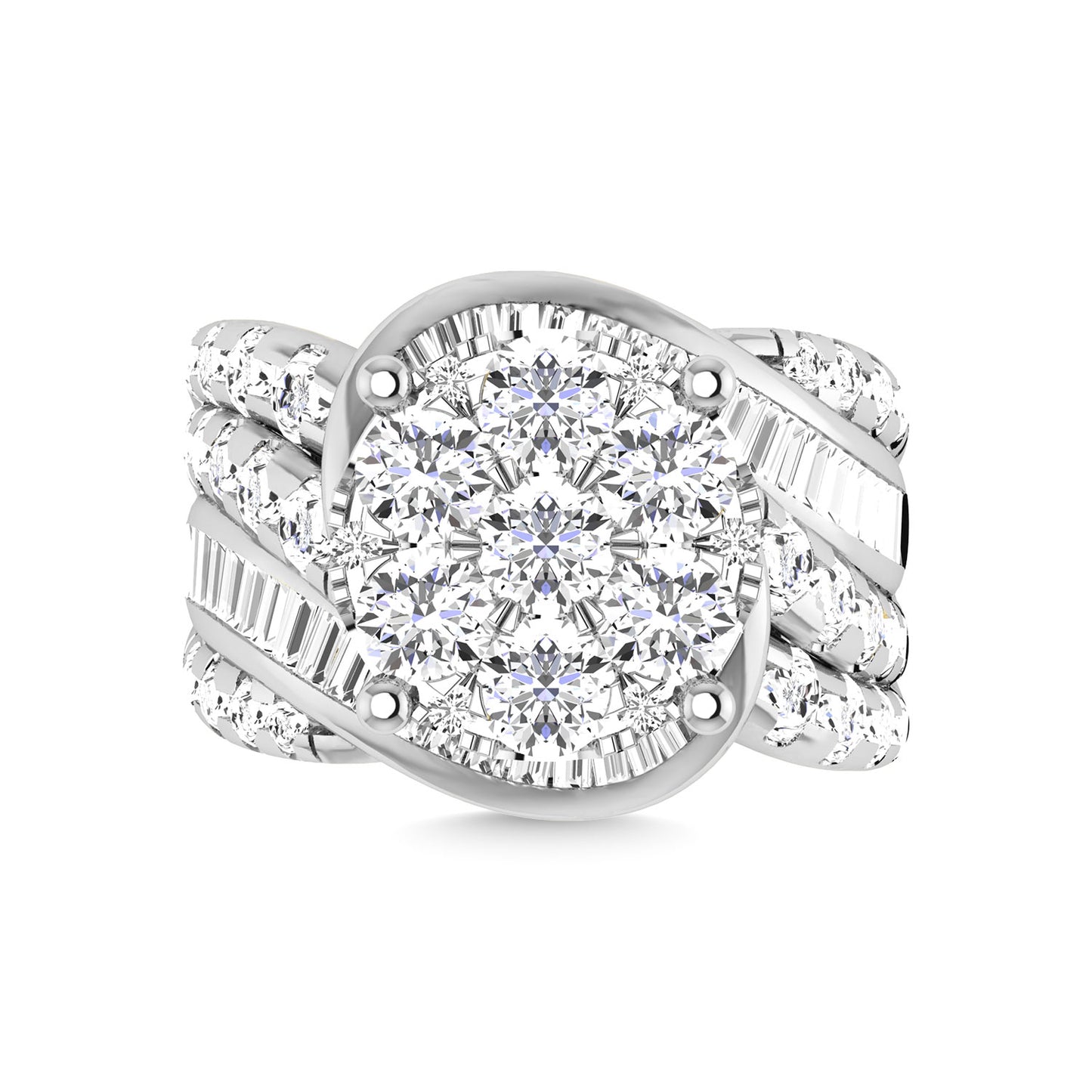 Diamond 4 Ct.Tw. Cluster Engagement Ring in 10K White Gold