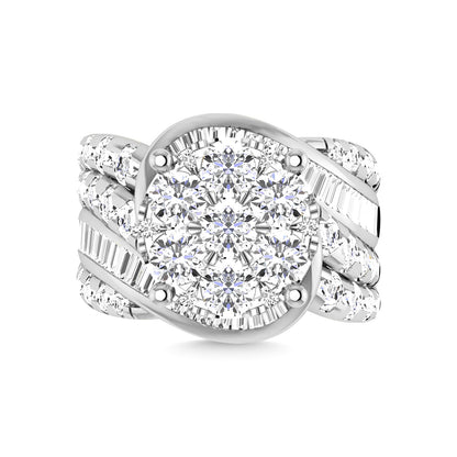 Diamond 4 Ct.Tw. Cluster Engagement Ring in 10K White Gold