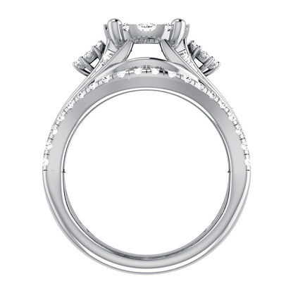 Diamond 2 Ct.Tw. Cluster Engagement Ring in 14K White Gold