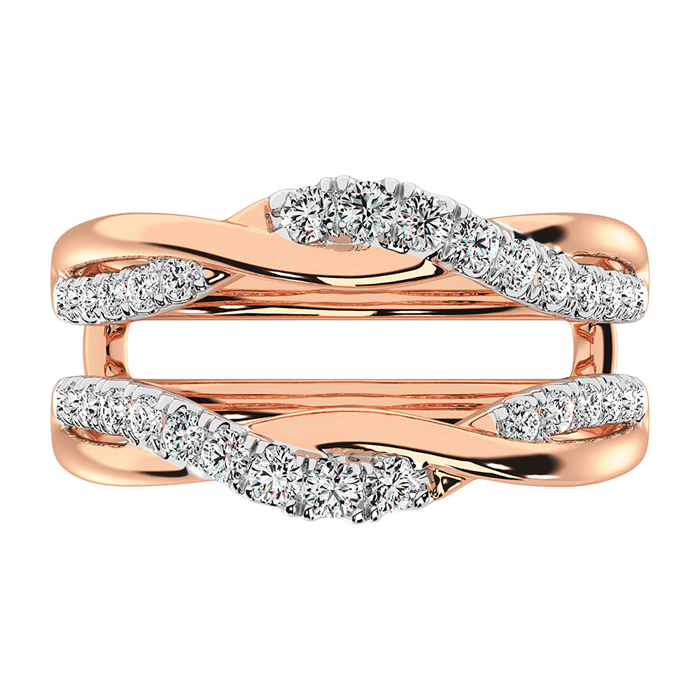 14K Rose Gold 1/2 Ct.Tw. Diamond Guard Ring