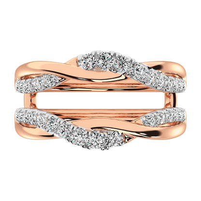 14K Rose Gold 1/2 Ct.Tw. Diamond Guard Ring