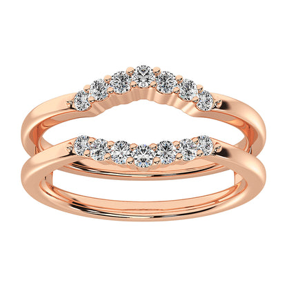 10K Rose Gold 1/3 Ct.Tw. Diamond Chevron Guard Ring