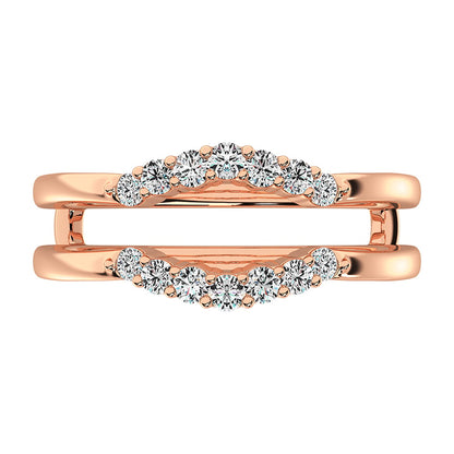 10K Rose Gold 1/3 Ct.Tw. Diamond Chevron Guard Ring