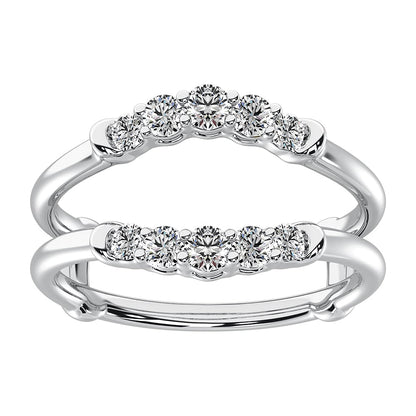 14K White Gold 1/2 Ct.Tw. Diamond Chevron Guard Ring