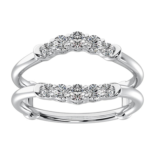 14K White Gold 1/2 Ct.Tw. Diamond Chevron Guard Ring