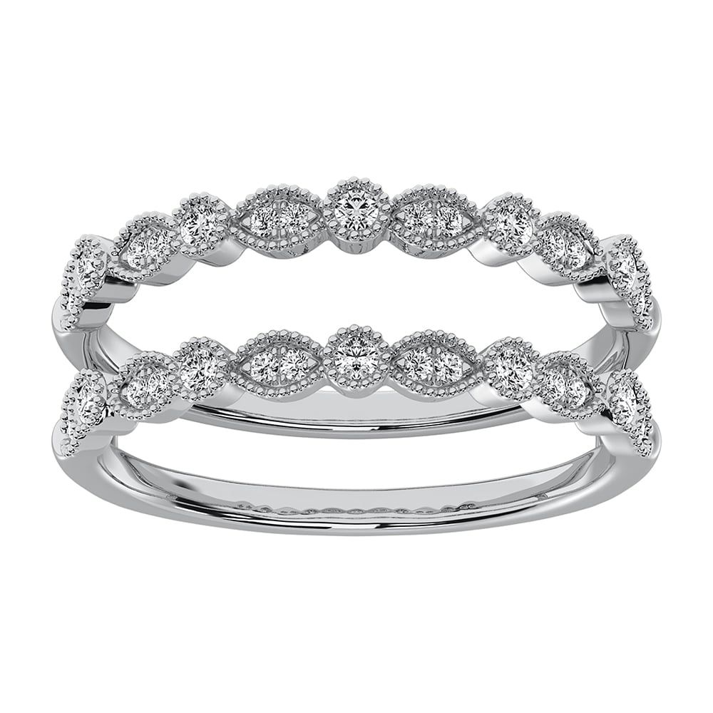 10K White Gold 1/2 Ct.Tw. Diamond Guard Ring
