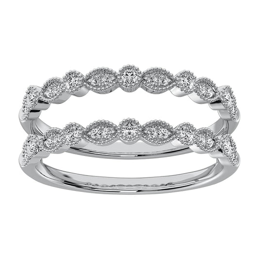 10K White Gold 1/2 Ct.Tw. Diamond Guard Ring