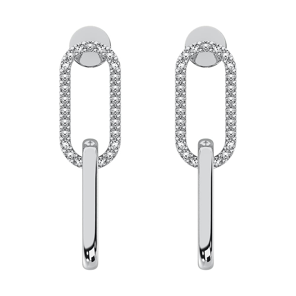 10K White Gold 1/6 Ct.Tw. Diamond Fashion Earrings