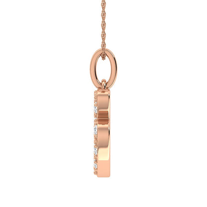 Diamond 1/8 Ct.Tw. Letter B Pendant in 10K Rose Gold