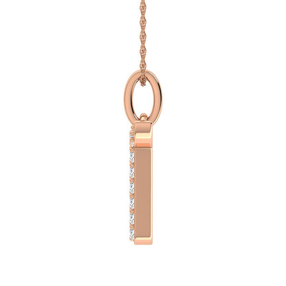Diamond 1/8 Ct.Tw. Letter T Pendant in 10K Rose Gold