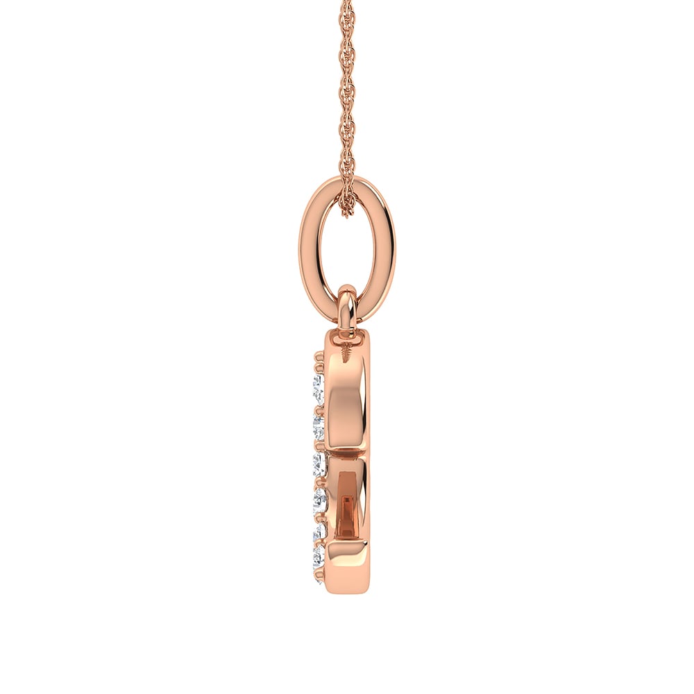 Diamond 1/20 Ct.Tw. Letter E Pendant in 10K Rose Gold