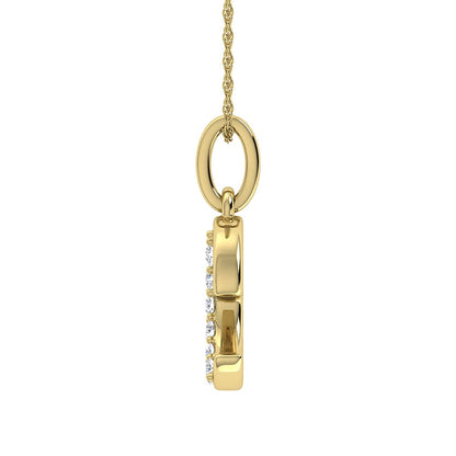 Diamond 1/20 Ct.Tw. Letter E Pendant in 10K Yellow Gold