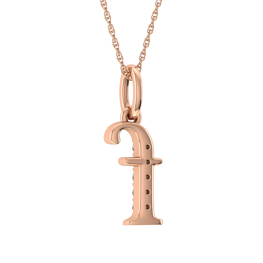 Diamond 1/20 Ct.Tw. Letter F Pendant in 10K Rose Gold