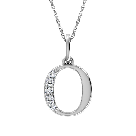 Diamond 1/20 Ct.Tw. Letter O Pendant in 10K White Gold
