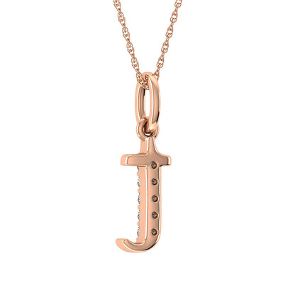 Diamond 1/20 Ct.Tw. Letter T Pendant in 10K Rose Gold