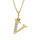Diamond 1/20 Ct.Tw. Letter V Pendant in 10K Yellow Gold