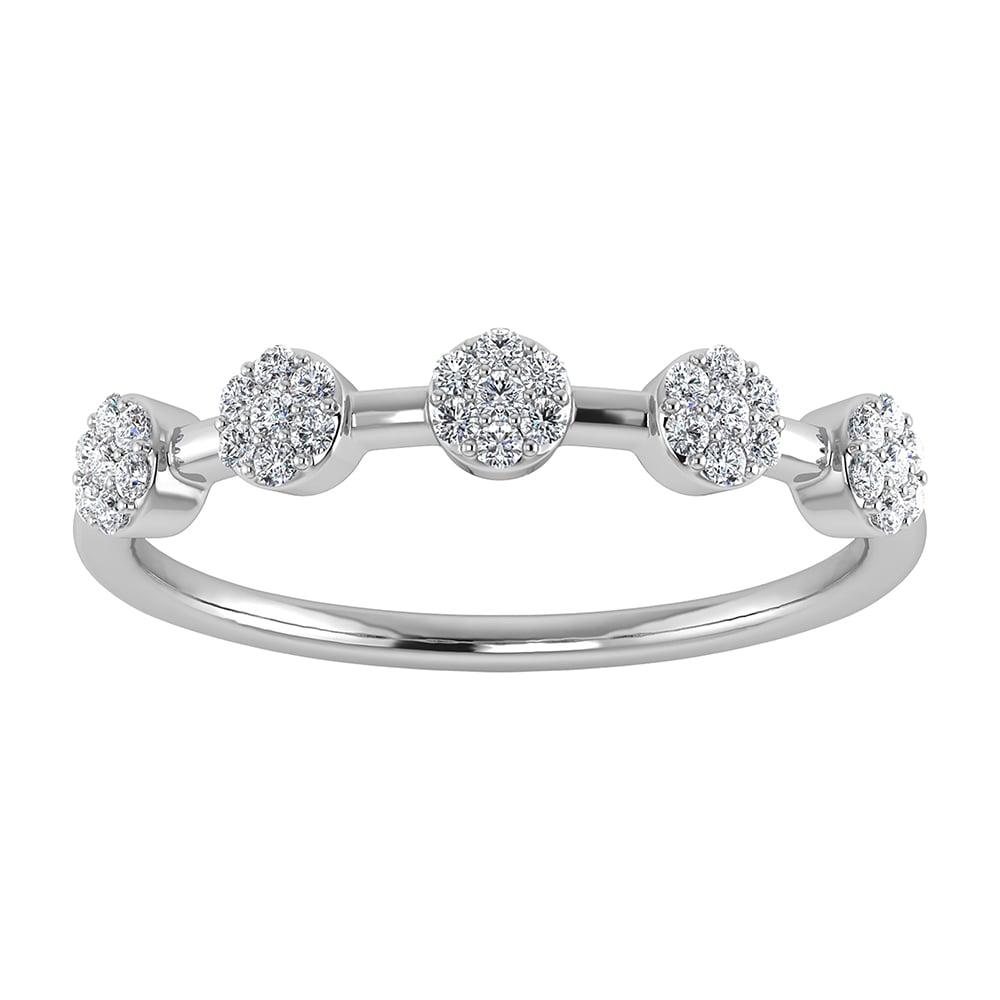 Diamond 1/6 Ct.Tw. Cluster Fashion Ring in 10K White Gold