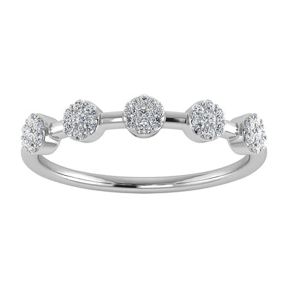 Diamond 1/6 Ct.Tw. Cluster Fashion Ring in 10K White Gold