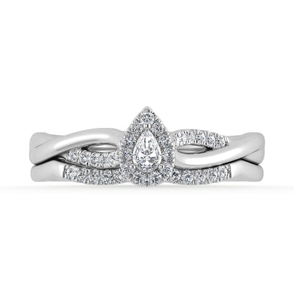 10K White Gold Diamond 1/4 Ct.Tw. Pear Shape Bridal Ring