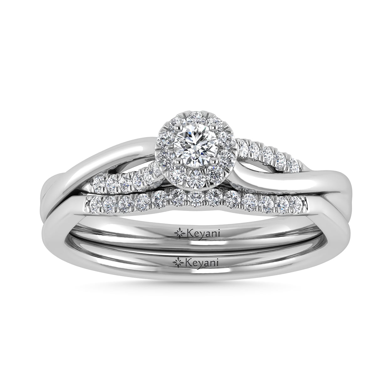 10K White Gold Diamond 1/4 Ct.Tw. Round Shape Bridal Ring