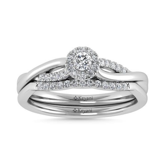 10K White Gold Diamond 1/4 Ct.Tw. Round Shape Bridal Ring
