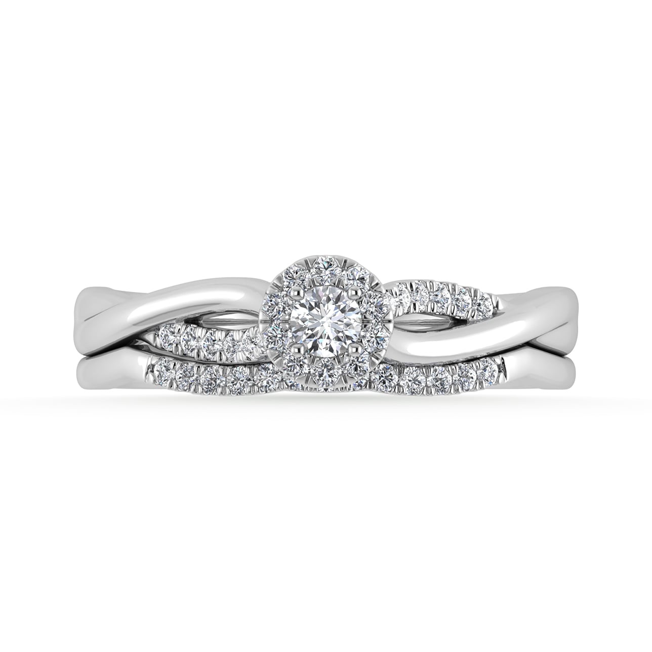 10K White Gold Diamond 1/4 Ct.Tw. Round Shape Bridal Ring