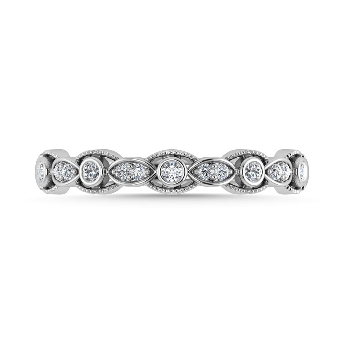 Diamond 1/10 Ct.Tw. Stackable Band in 14K White Gold