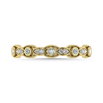 Diamond 1/10 Ct.Tw. Stackable Band in 14K Yellow Gold